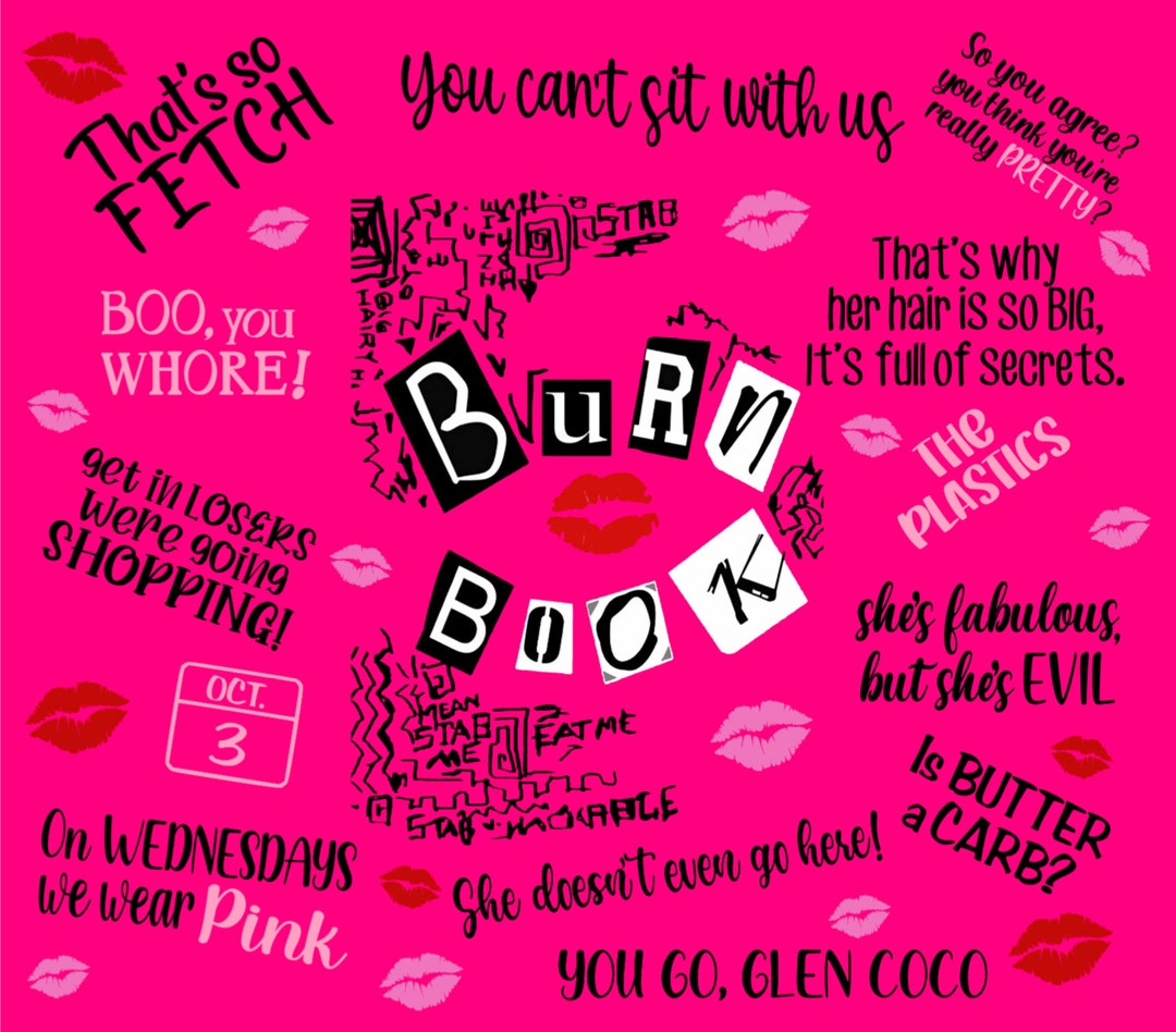 Burn Book 20oz Sublimation Tumbler Wrap - Etsy