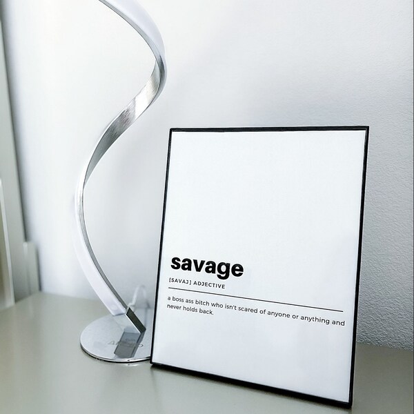 Savage definition quote - wall art - instant download - digital print - printable wall art - b&w - minimalist - motivational