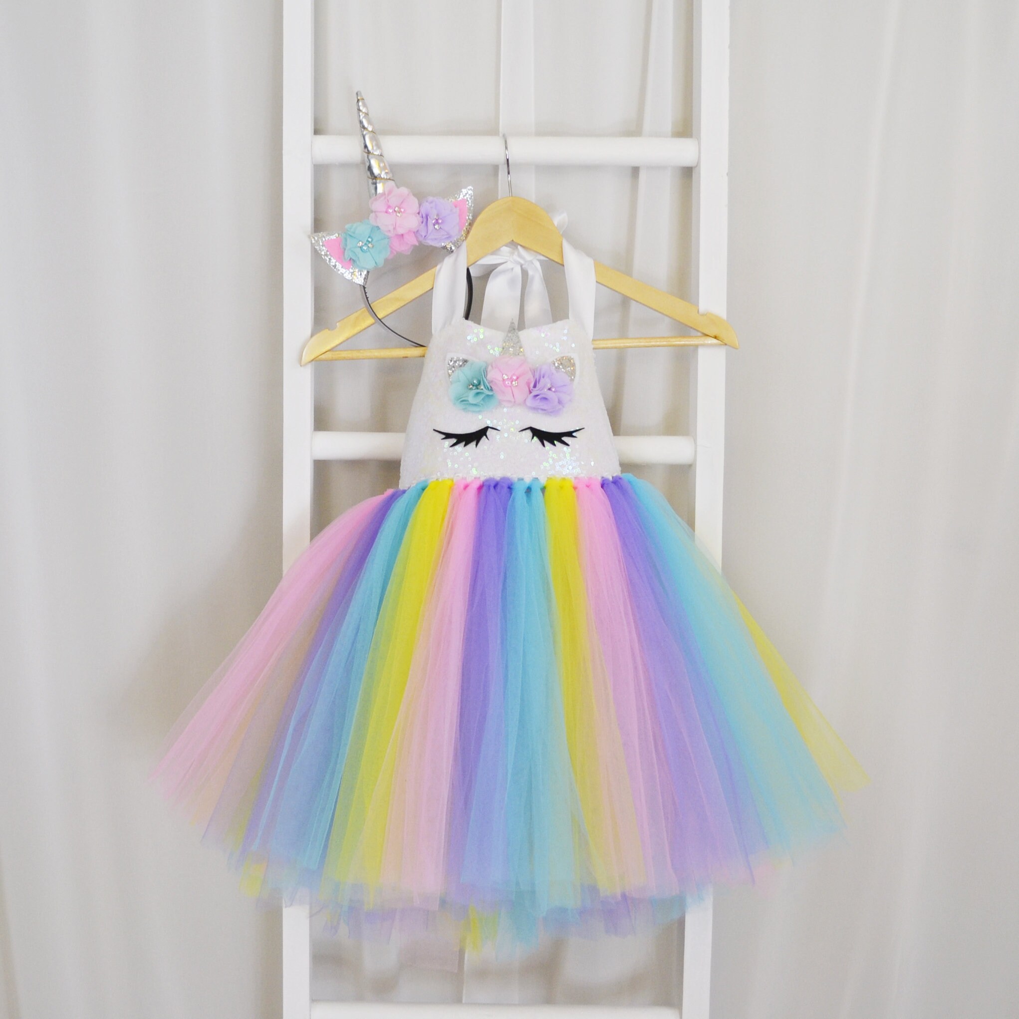 Girl Rainbow Unicorn Dress