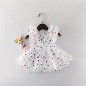 CLEARANCE Get It Before Its Gone Rainbow Colorful Polka Dot Dress