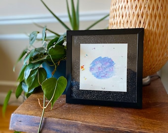 Personalized Watercolor Natal Chart • Custom Handmade Birth Chart Painting • Framed Minimalist Astrology Art