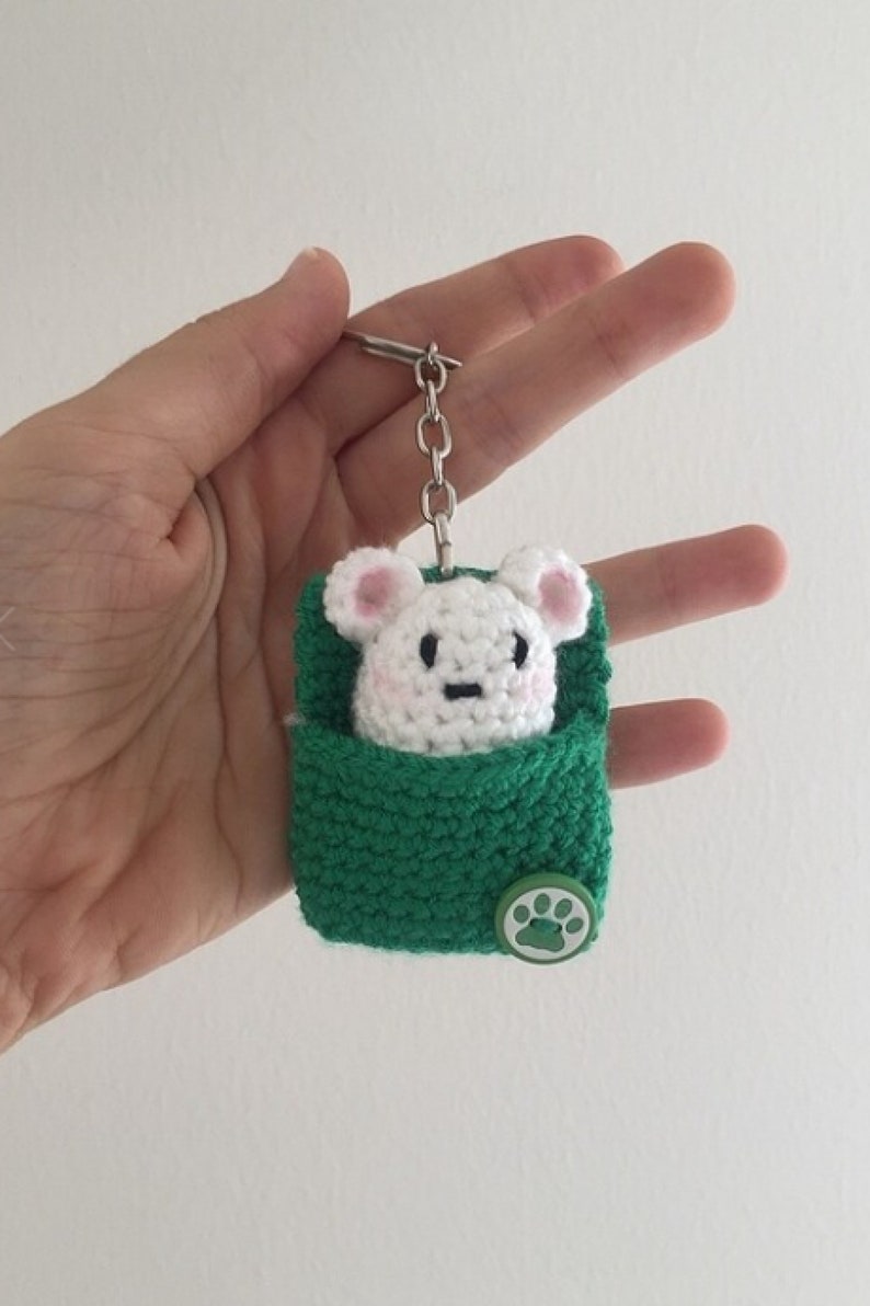Crochet amigurumi mouse in pocket-Cute Gift Idea