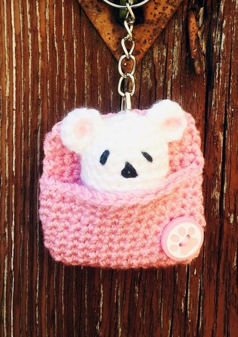 Crochet amigurumi mouse in pocket-Cute Gift Idea