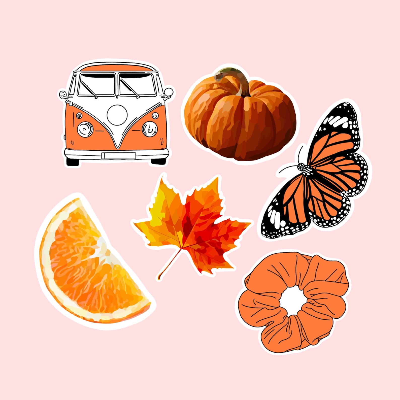 Orange Aesthetic Sticker Pack Orange Stickers Orange Sticker Etsy.de