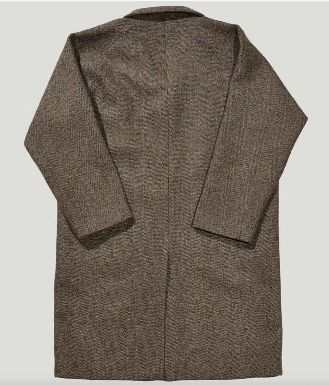 Herringbone Raglan Over Coat Brown M 40/42 Takeasy Etsy