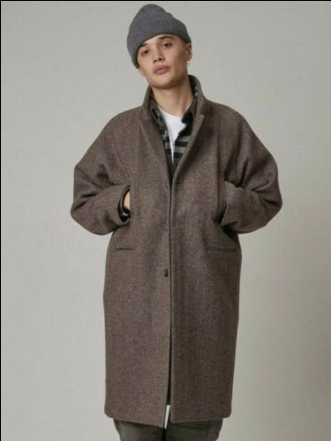 Herringbone Raglan Over Coat Brown M 40/42 Takeasy Etsy