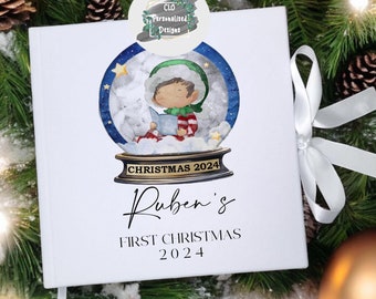 Personalised Baby's First Christmas Velvet Scrapbook, Keepsake Gift