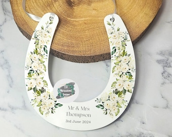 Personalised Wedding Horseshoe, Floral Greenery, Lucky Bridal Decor