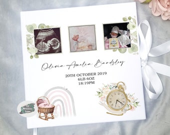 Personalised Velvet Baby Memory Book, Photo Scrapbook Gift