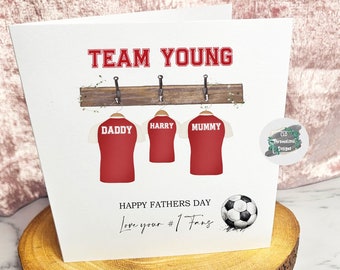 Personalised Family Football Shirt Card - Father's Day or Birthday