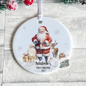 Décoration de Noël personnalisée pour bébé, boule en céramique