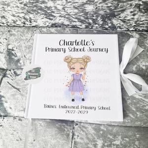 Personalised School Memories Keepsake Book, Velvet Scrapbook, Photo Album, First Day Of School Keepsake, School Journey