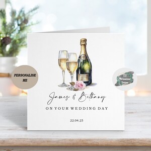 Personalised Newlyweds Bride and Groom Wedding Card, Mr & Mrs Card, Just Married, Congratulations Wedding Day Card