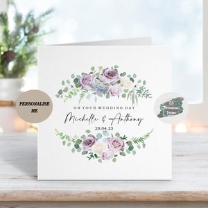 Personalised Newlyweds Bride and Groom Wedding Card, Mr & Mrs Card, Just Married, Congratulations Wedding Day Card