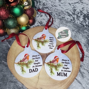 Robin Christmas Bauble, Memorial Bauble, In Memory Bauble, Robin At Christmas Bauble, In Heaven Bauble