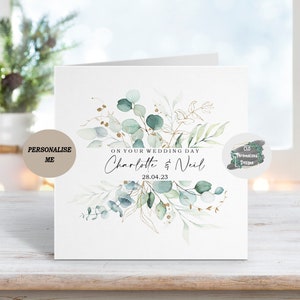Personalised Newlyweds Bride and Groom Wedding Card, Mr & Mrs Card, Just Married, Congratulations Wedding Day Card