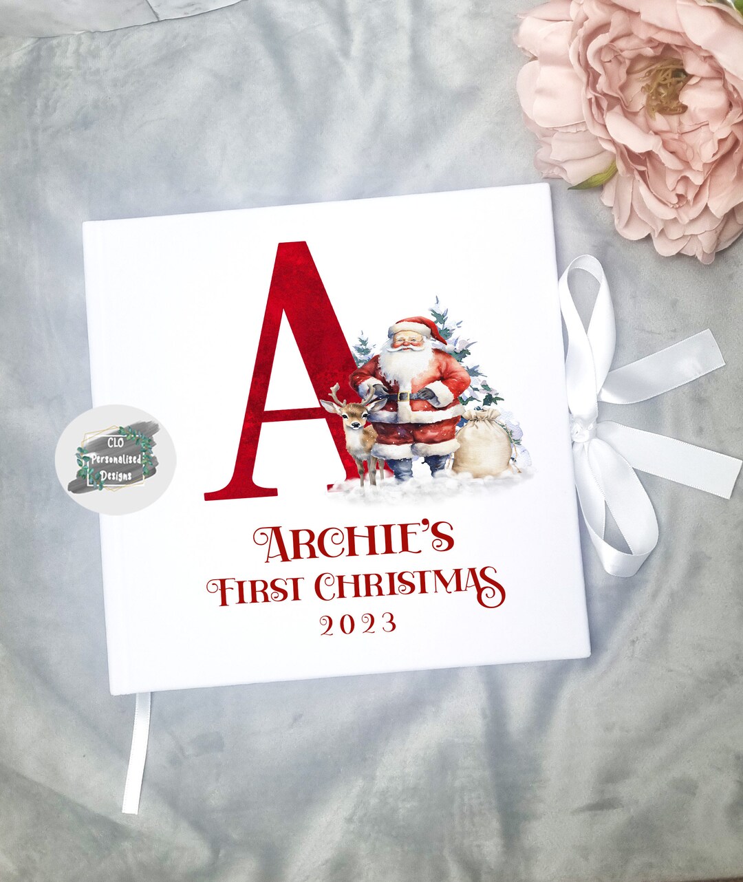 Personalised Babys First Christmas Book, Babys First Christmas Gift, First Christmas Scrapbook