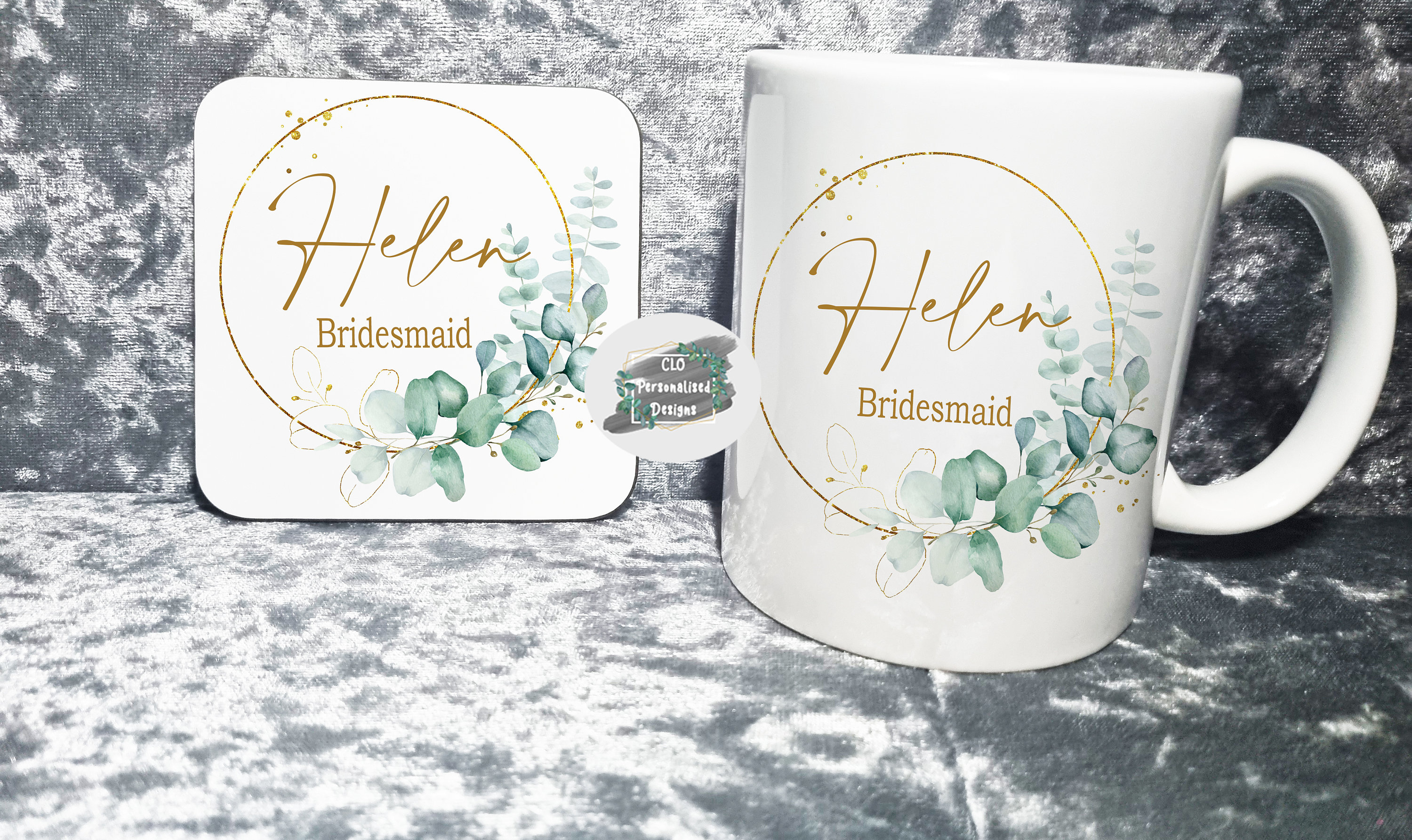 Personalised Eucalyptus Bridesmaid Mug