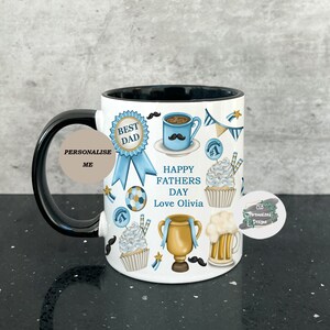 Personalised Fathers Day Mug,  Daddy Mug, Cute Gift For Dad, From son - daughter, Coffee Mug, First Fathers Day, Football Mug For Dad