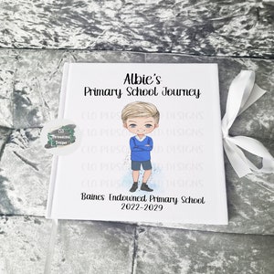 Personalised School Memories Keepsake Book, Velvet Scrapbook, Photo Album, First Day Of School Keepsake, School Journey