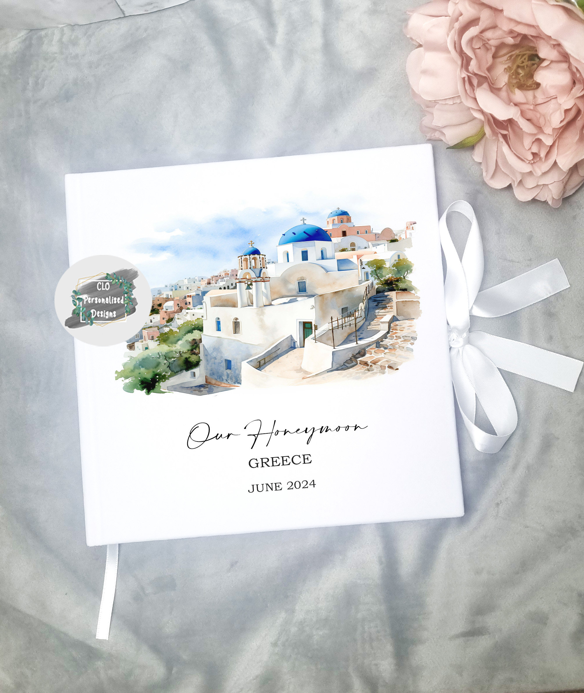 Personalised Greece Honeymoon Scrapbook