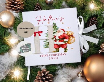 Personalised Baby's First Christmas Velvet Scrapbook