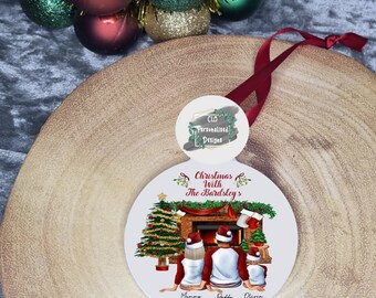 Personalised Family Christmas Bauble, Custom Acrylic Ornament