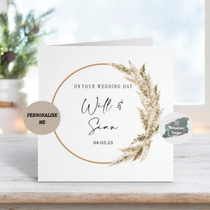Personalised Newlyweds Bride and Groom Wedding Card, Mr & Mrs Card, Just Married, Congratulations Wedding Day Card
