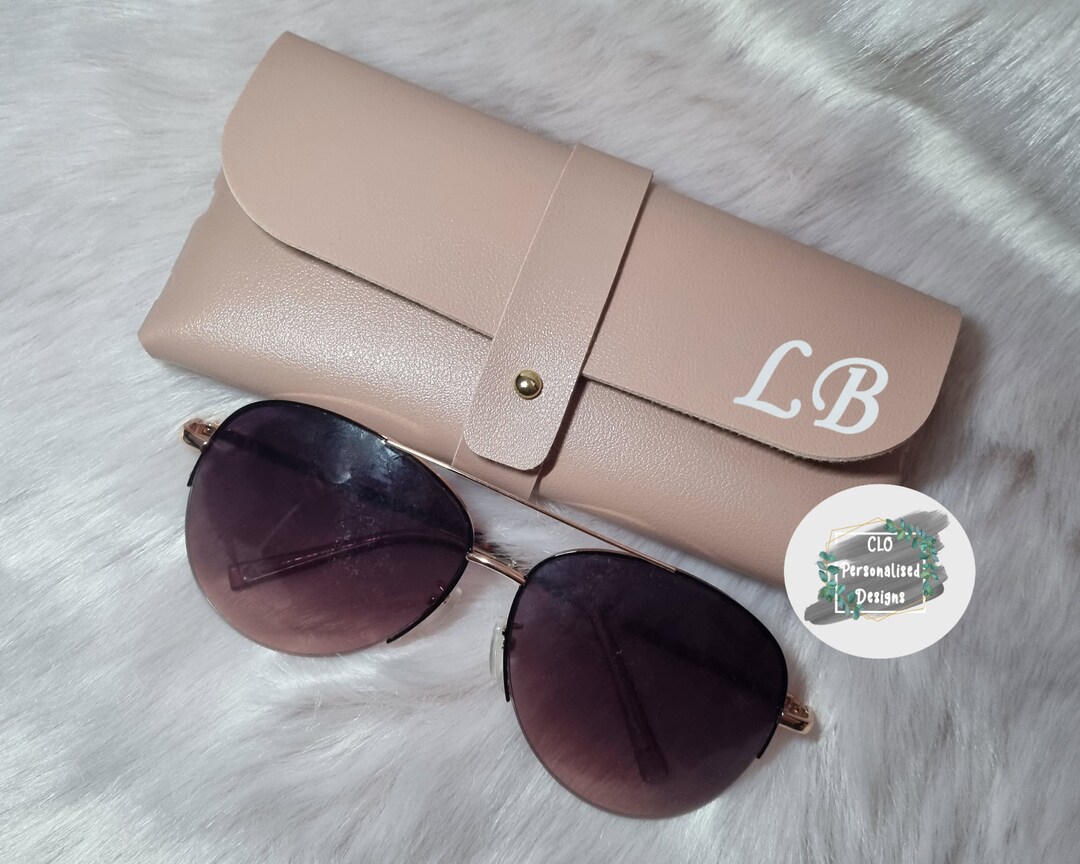 Étui à Lunettes En Cuir Personnalisable – Pochette Souple, 16,8x7,6x2,8 Cm, Cadeau Homme/femme, Mariage