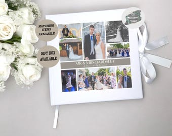 Personalised Velvet Wedding Guest Book, Custom Photo Album