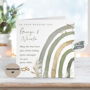 Personalised Newlyweds Bride and Groom Wedding Card, Mr & Mrs Card, Just Married, Congratulations Wedding Day Card