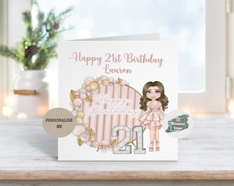 Personalised 21st Birthday Card, Milestone Keepsake