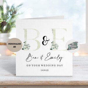 Personalised Newlyweds Bride and Groom Wedding Card, Mr & Mrs Card, Just Married, Congratulations Wedding Day Card