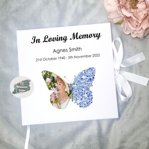 Personalised Book of Condolence, Book of Remembrance, Memories Book, In Loving Memory Book, Funeral Remembrance Guest Book