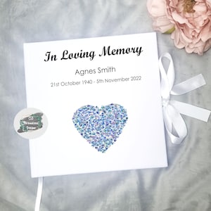 Personalised Book of Condolence, Book of Remembrance, Memories Book, In Loving Memory Book, Funeral Remembrance Guest Book