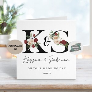 Personalised Newlyweds Bride and Groom Wedding Card, Mr & Mrs Card, Just Married, Congratulations Wedding Day Card