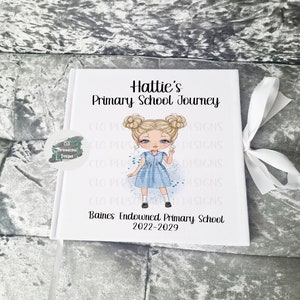 Personalised School Memories Keepsake Book, Velvet Scrapbook, Photo Album, First Day Of School Keepsake, School Journey