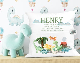 Personalised Kids Dinosaur Book Cushion, Storytime Pillow