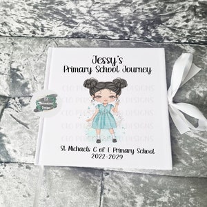 Personalised School Memories Keepsake Book, Velvet Scrapbook, Photo Album, First Day Of School Keepsake, School Journey