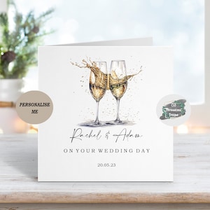 Personalised Newlyweds Bride and Groom Wedding Card, Mr & Mrs Card, Just Married, Congratulations Wedding Day Card