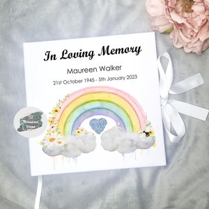 Personalised Book of Condolence, Book of Remembrance, Memories Book, In Loving Memory Book, Funeral Remembrance Guest Book