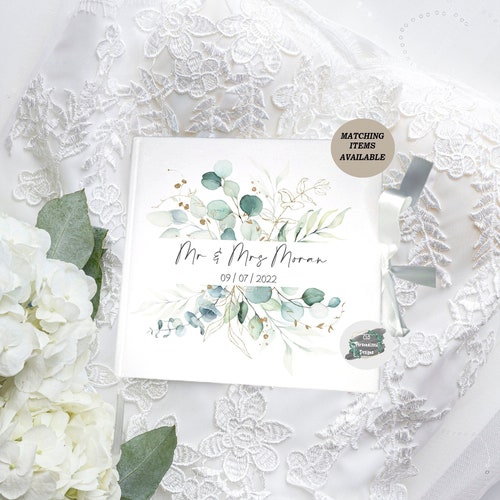 Personalised Wedding Guest Book Eucalyptus Wedding Theme Etsy UK