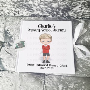 Personalised School Memories Keepsake Book, Velvet Scrapbook, Photo Album, First Day Of School Keepsake, School Journey