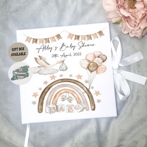 Personalised Baby Keepsake Book, Boho Baby Guest Book, Baby Shower, Pregnancy Journal, Pregnancy Gift Memory Book Photo Album Gender Neutral
