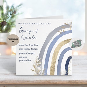 Personalised Newlyweds Bride and Groom Wedding Card, Mr & Mrs Card, Just Married, Congratulations Wedding Day Card