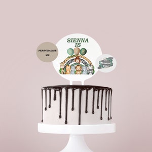 Personalised Safari Cake Topper, Kids Jungle Birthday, Safari Animal Party, Custom Cake Topper