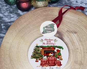 Personalised Family Christmas Bauble, Custom Acrylic Ornament