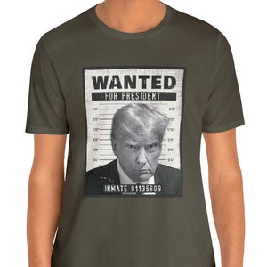 Camisa Trump Mug Shot - Trump buscado para presidente - Recluso 01135809 - Camiseta de manga corta unisex Jersey