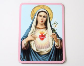 Virgin Mary Magnet: Immaculate Heart, Sacred Heart (3")