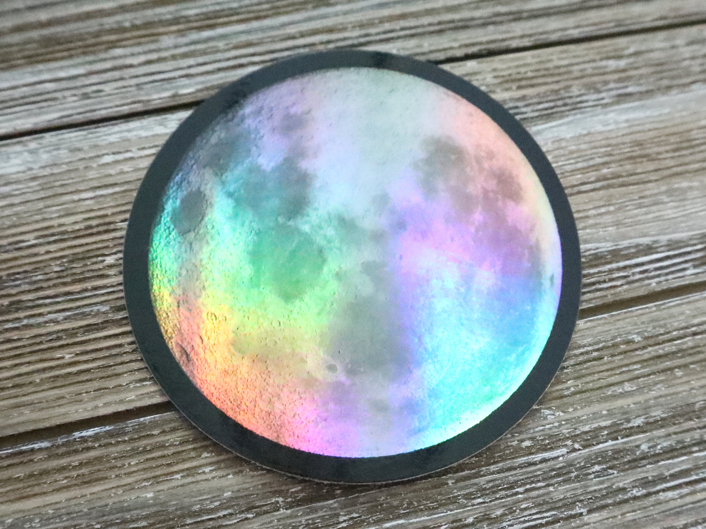 Holographic Full Moon Sticker Holographic Sticker Full Moon Vinyl ...